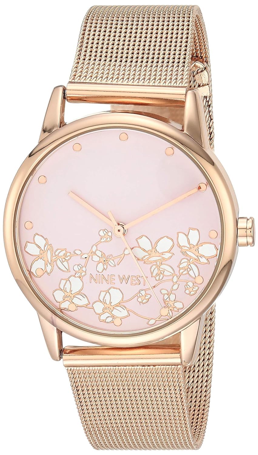 Foto 2 pulgar | Reloj Nine West de Malla con Esfera Floral para Mujer - Venta Internacional