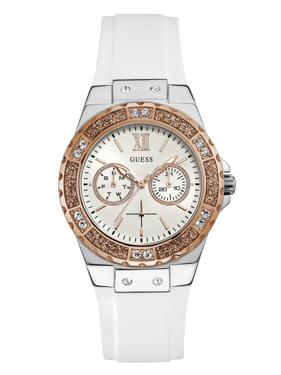 Foto 2 pulgar | Reloj Guess U1053l2 de Acero Inoxidable color Oro Rosa Blanco - Venta Internacional