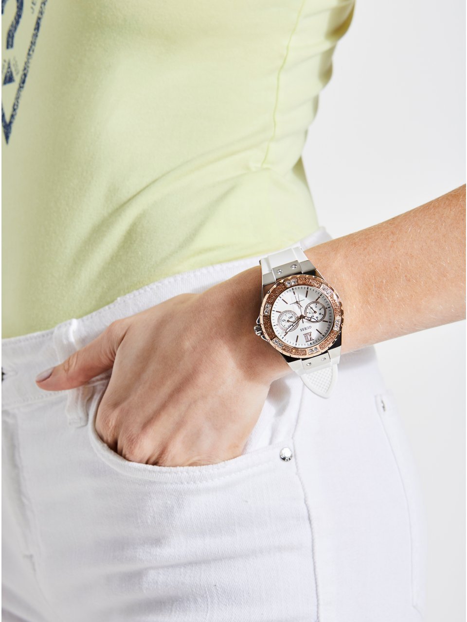 Foto 2 | Reloj Guess U1053l2 de Acero Inoxidable color Oro Rosa Blanco - Venta Internacional