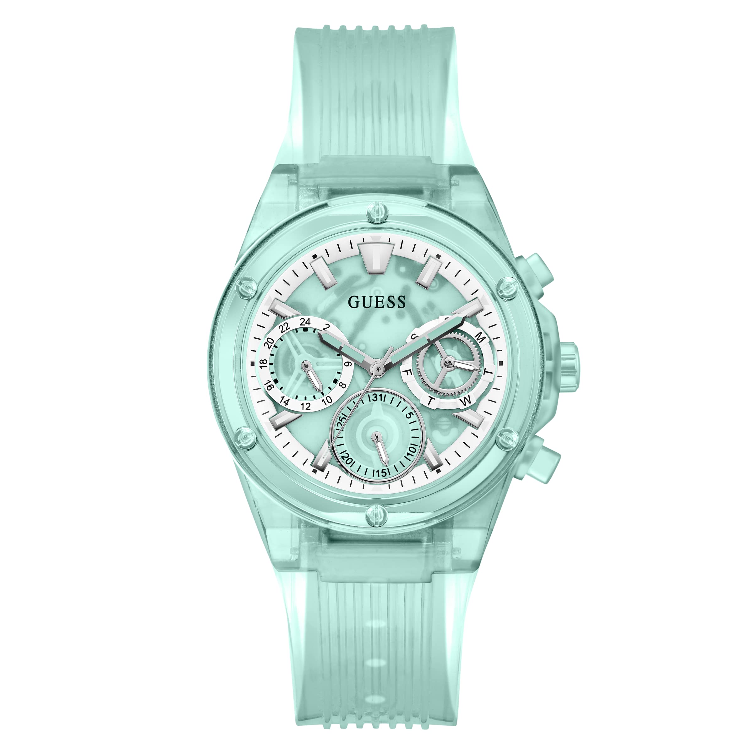 Foto 2 pulgar | Reloj Deportivo para Mujer Guess Transparente Multifunción 39 mm Turquesa - Venta Internacional