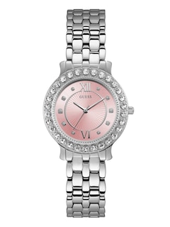 Foto 1 | Reloj Guess U1062L2 de acero inoxidable con cristal rosa y tono plateado - Venta Internacional