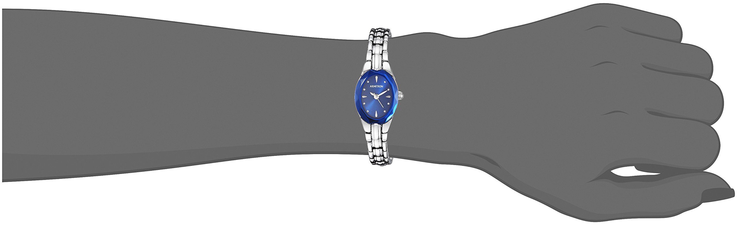 Foto 4 pulgar | Reloj Armitron 75/3313blsv Azul Zafiro Plateado Para Mujer - Venta Internacional