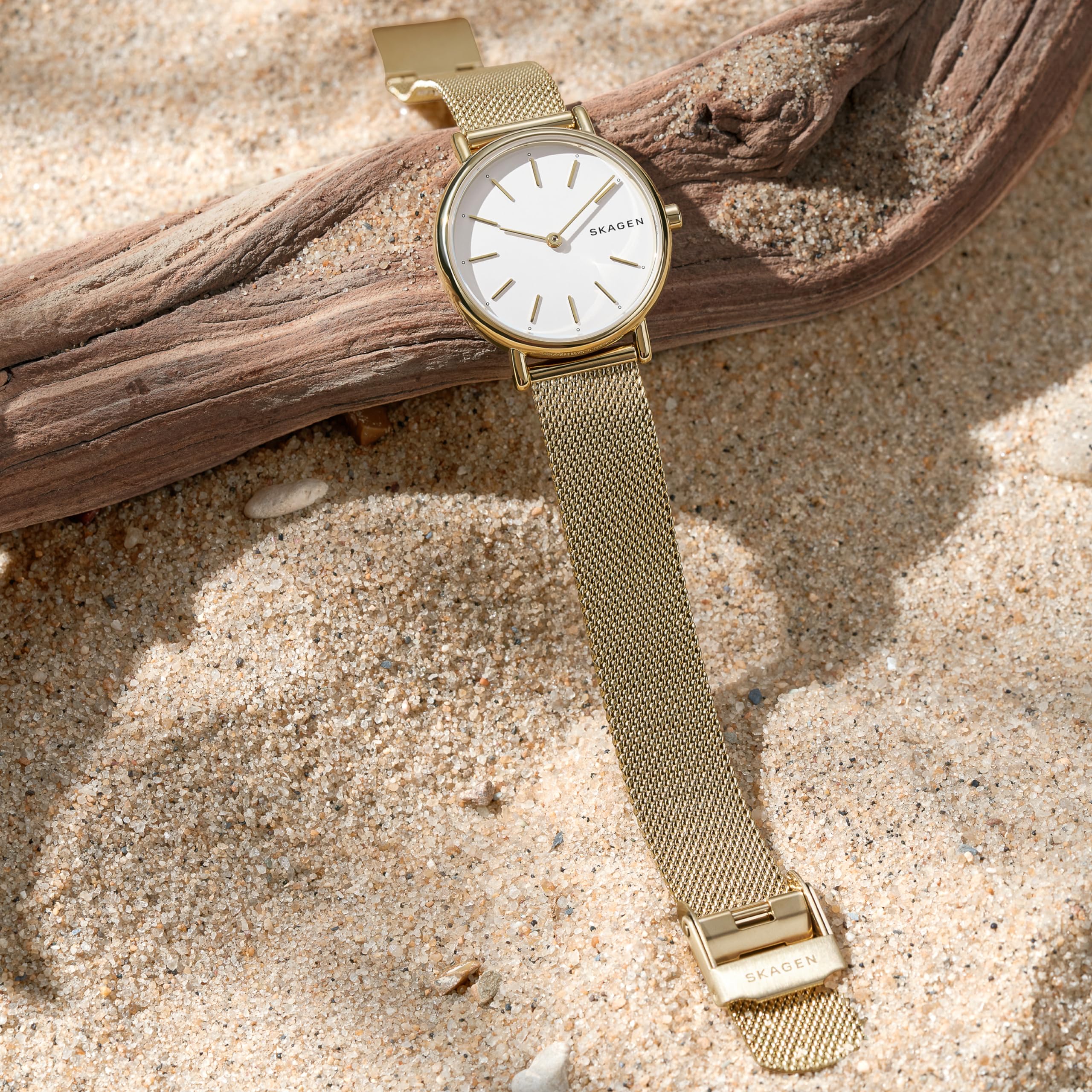 Foto 3 | Reloj Skagen Signatur Lille De Acero Inoxidable Dorado Con Dos Manecillas - Venta Internacional.