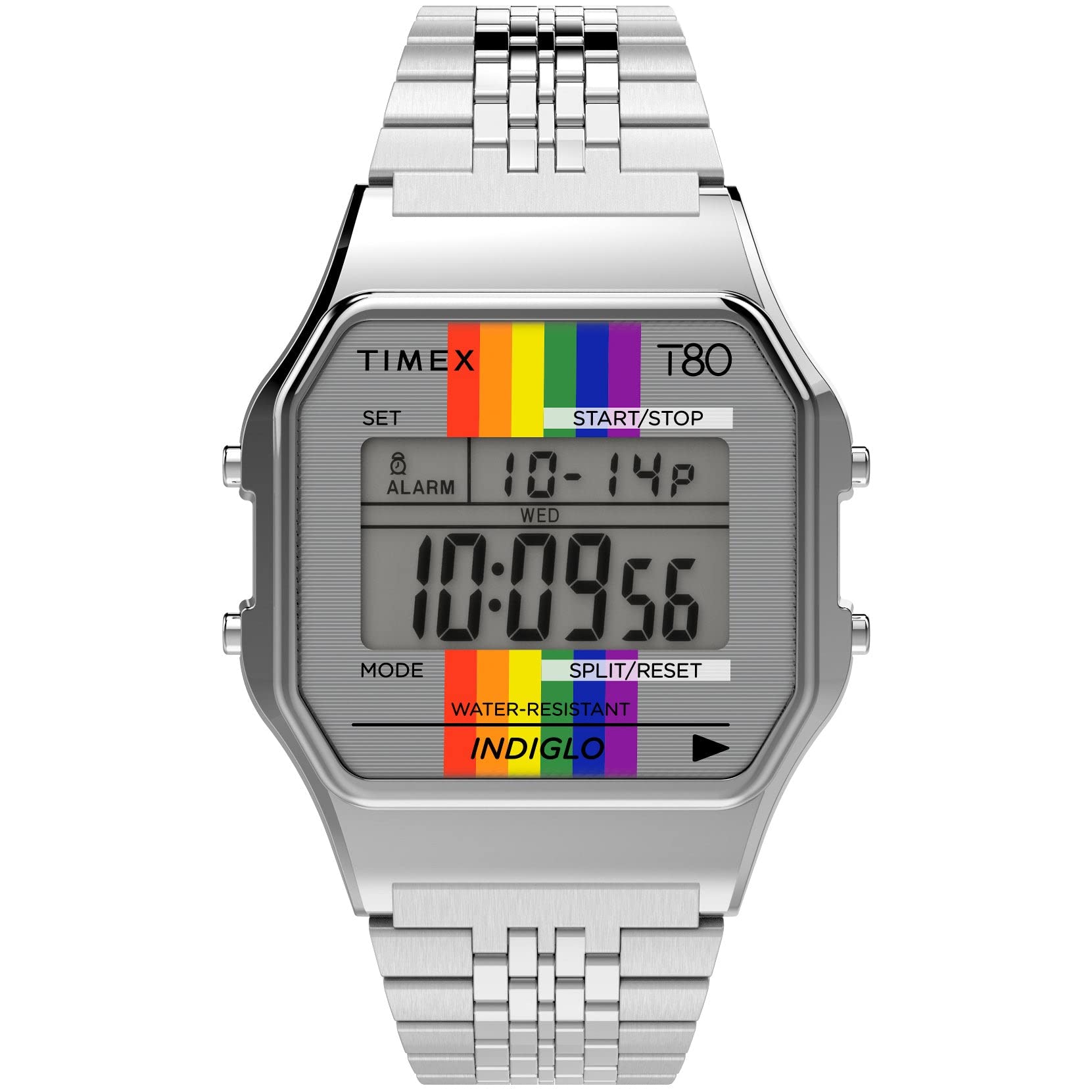 Foto 2 pulgar | Reloj Timex T80 Pride Rainbow Plateado de 34 mm - Venta Internacional
