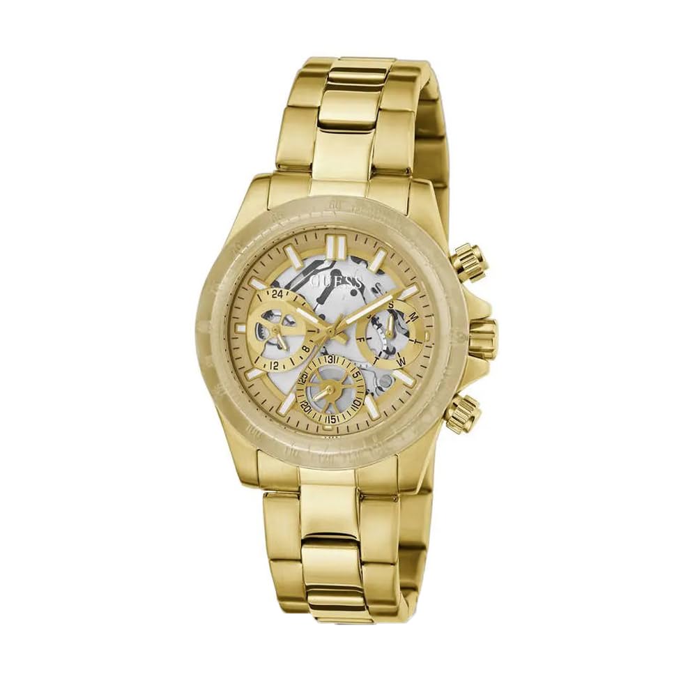 Foto 6 pulgar | Reloj Guess Para Mujer En Tono Dorado Con Esfera Transparente Y Caja De 39 Mm - Venta Internacional.