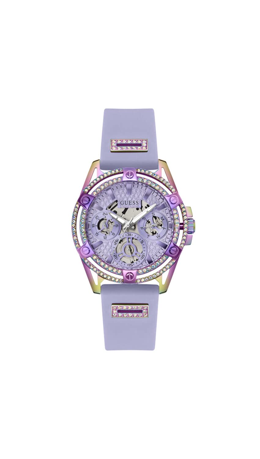 Reloj Guess Para Mujer, Correa Morada, Esfera Lavanda, Caja De 40 Mm - Venta Internacional. $2,624