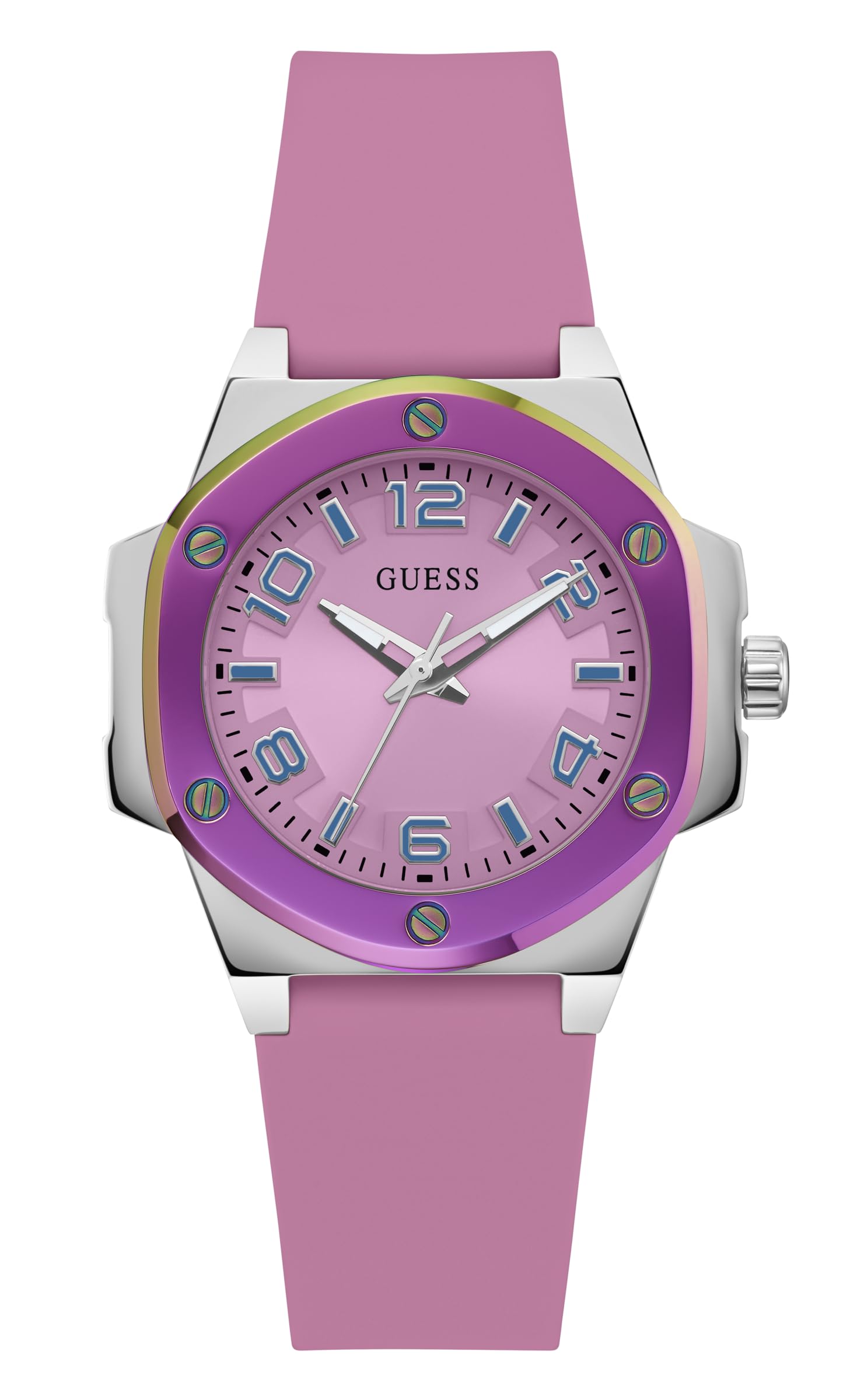 Foto 2 pulgar | Reloj Guess Para Mujer, Correa Rosa De 38 Mm, Esfera Rosa, Caja Bicolor - Venta Internacional.