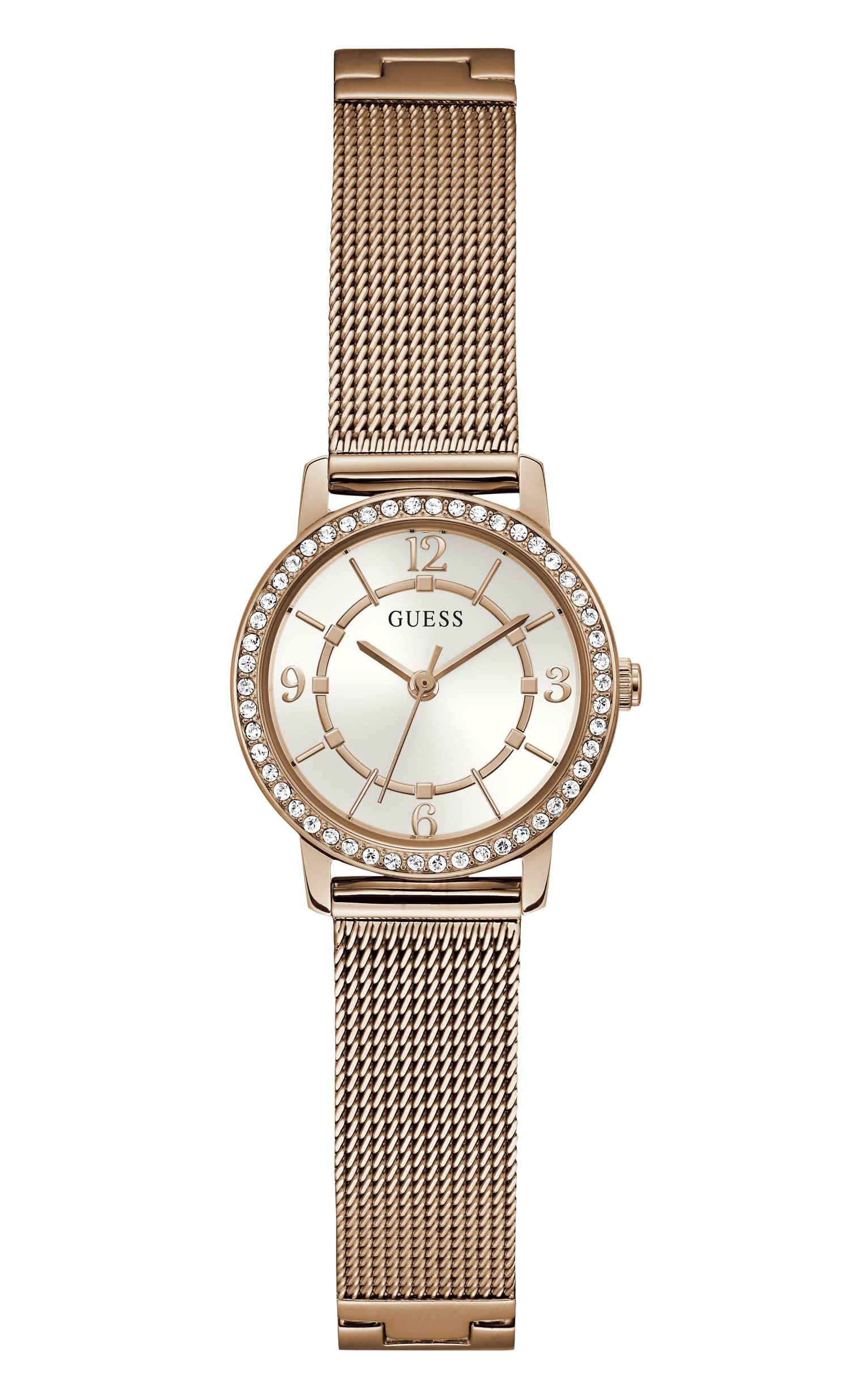 Foto 2 pulgar | Reloj Guess Para Mujer En Tono Oro Rosa Con Esfera Blanca Y Caja De 28 Mm - Venta Internacional.