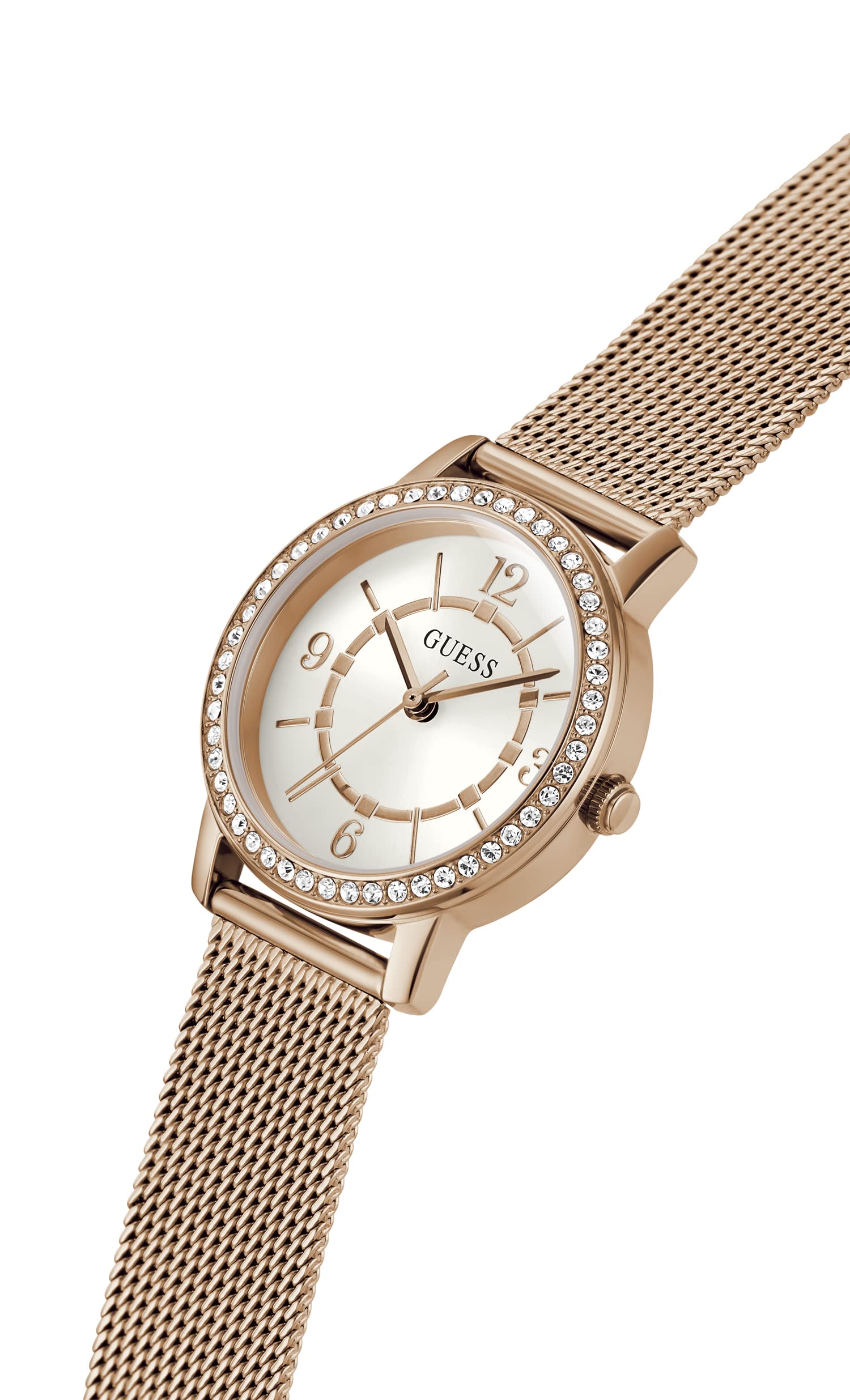 Foto 4 pulgar | Reloj Guess Para Mujer En Tono Oro Rosa Con Esfera Blanca Y Caja De 28 Mm - Venta Internacional.