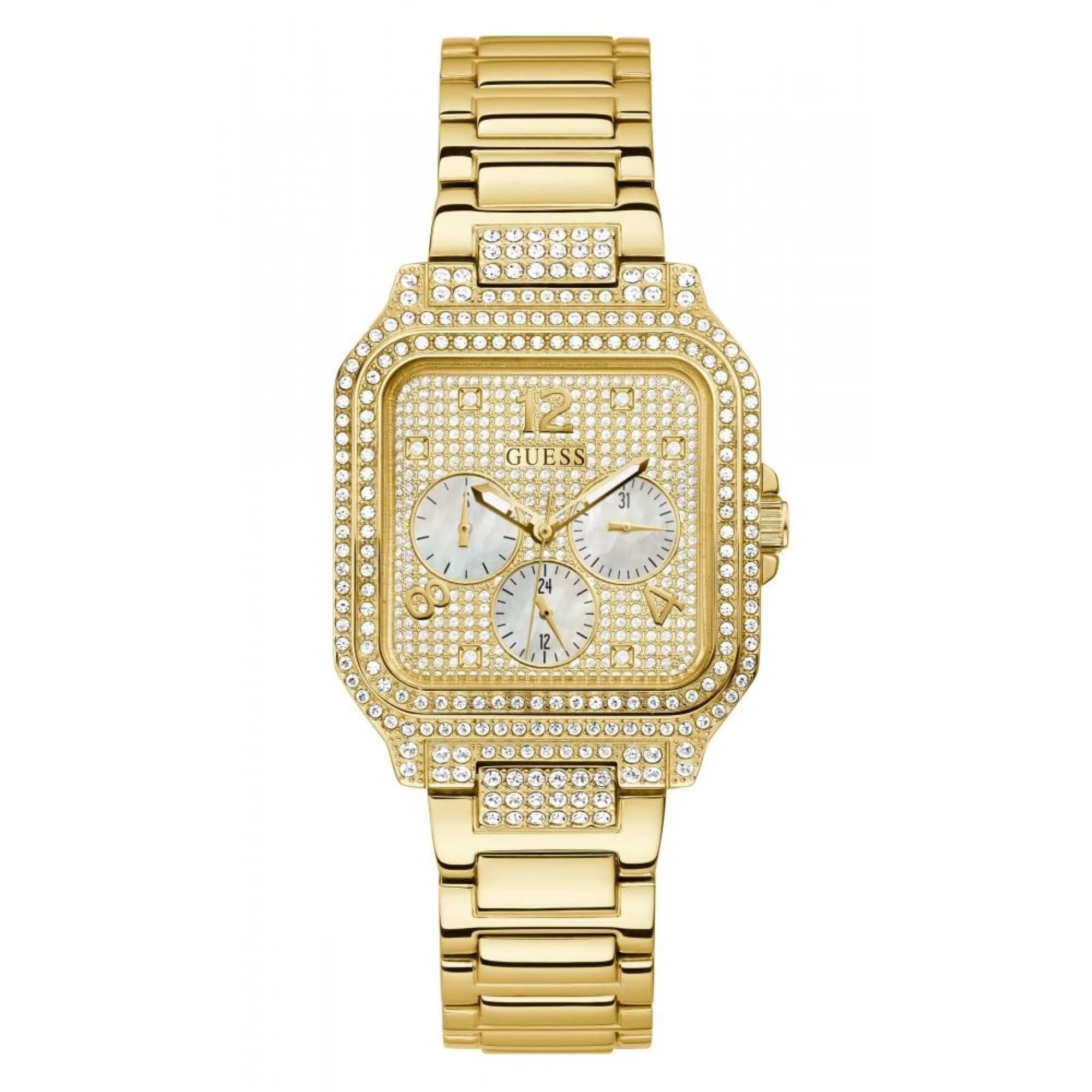 Foto 2 pulgar | Reloj Guess Para Mujer En Tono Dorado Con Esfera Champán Y Caja De 35 Mm - Venta Internacional.