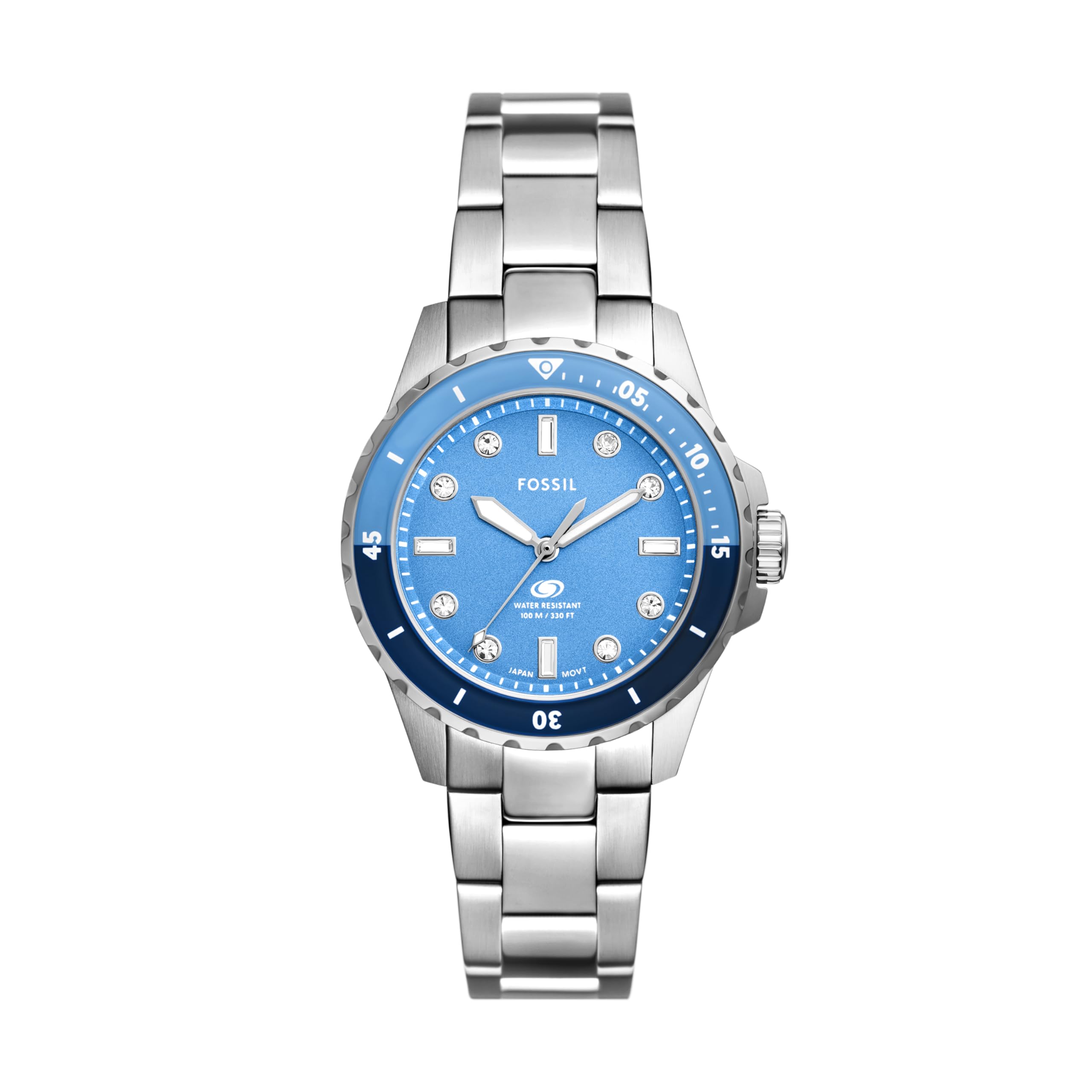 Reloj Fossil Dive Es5353 Para Mujer De Acero Inoxidable Plateado - Venta Internacional.