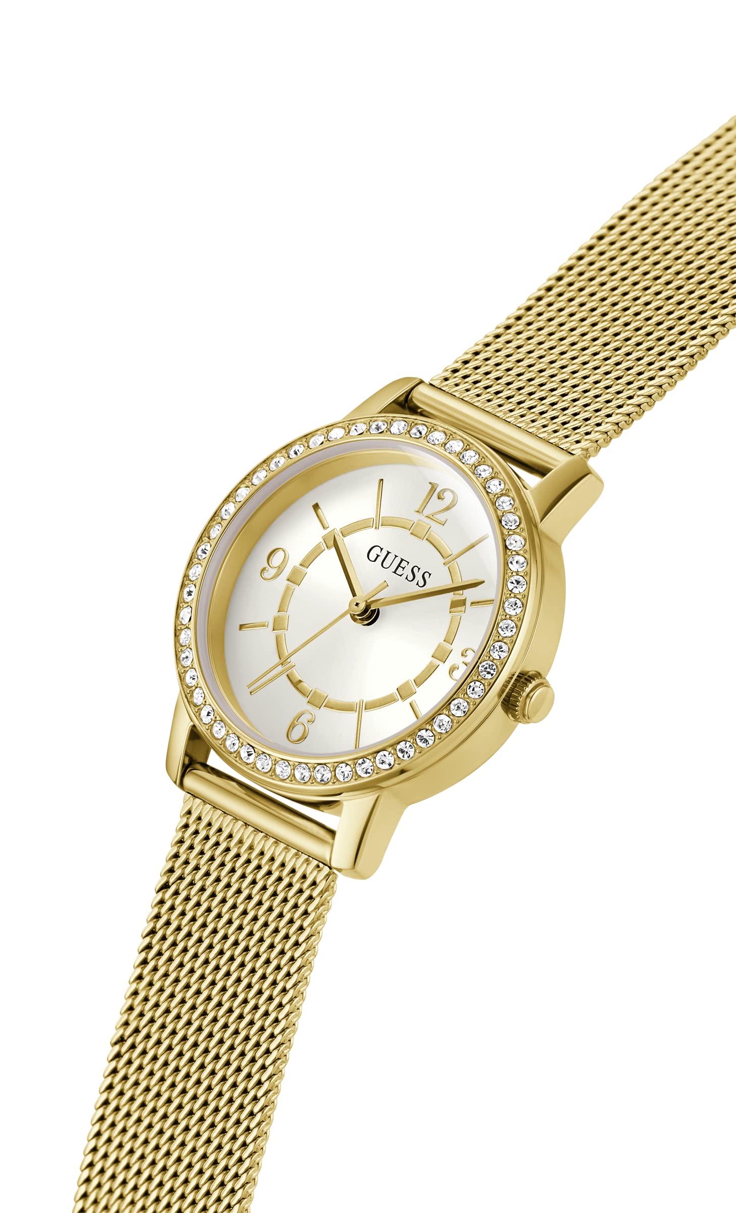 Foto 5 pulgar | Reloj Guess Para Mujer En Tono Dorado Con Esfera Blanca, Caja De 28 Mm Y 100 M De Ancho - Venta Internacional.