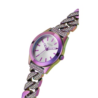 Foto 4 | Reloj Guess, Pulsera Iridiscente Para Mujer, Esfera Plateada, Caja De 32 Mm - Venta Internacional.