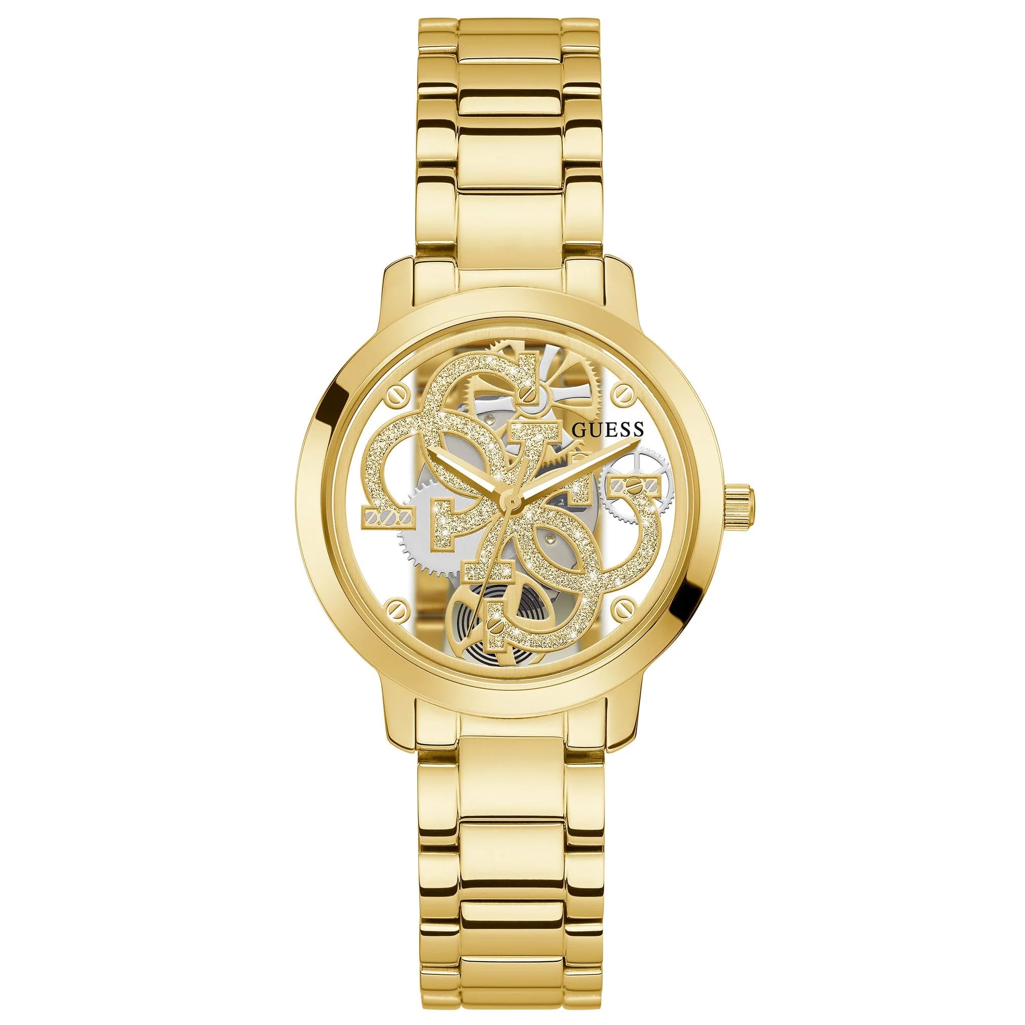 Foto 2 pulgar | Reloj Guess Ladies Trend De Acero Inoxidable Dorado Transparente De 36 Mm - Venta Internacional.