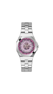 Foto 1 | Reloj Guess Para Mujer, Correa Plateada, Esfera Rosa, Caja De 34 Mm - Venta Internacional.