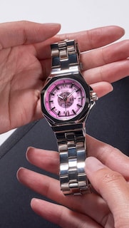 Foto 2 | Reloj Guess Para Mujer, Correa Plateada, Esfera Rosa, Caja De 34 Mm - Venta Internacional.