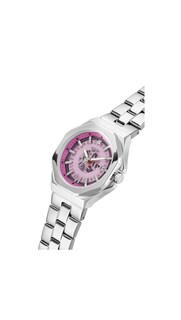 Foto 6 | Reloj Guess Para Mujer, Correa Plateada, Esfera Rosa, Caja De 34 Mm - Venta Internacional.
