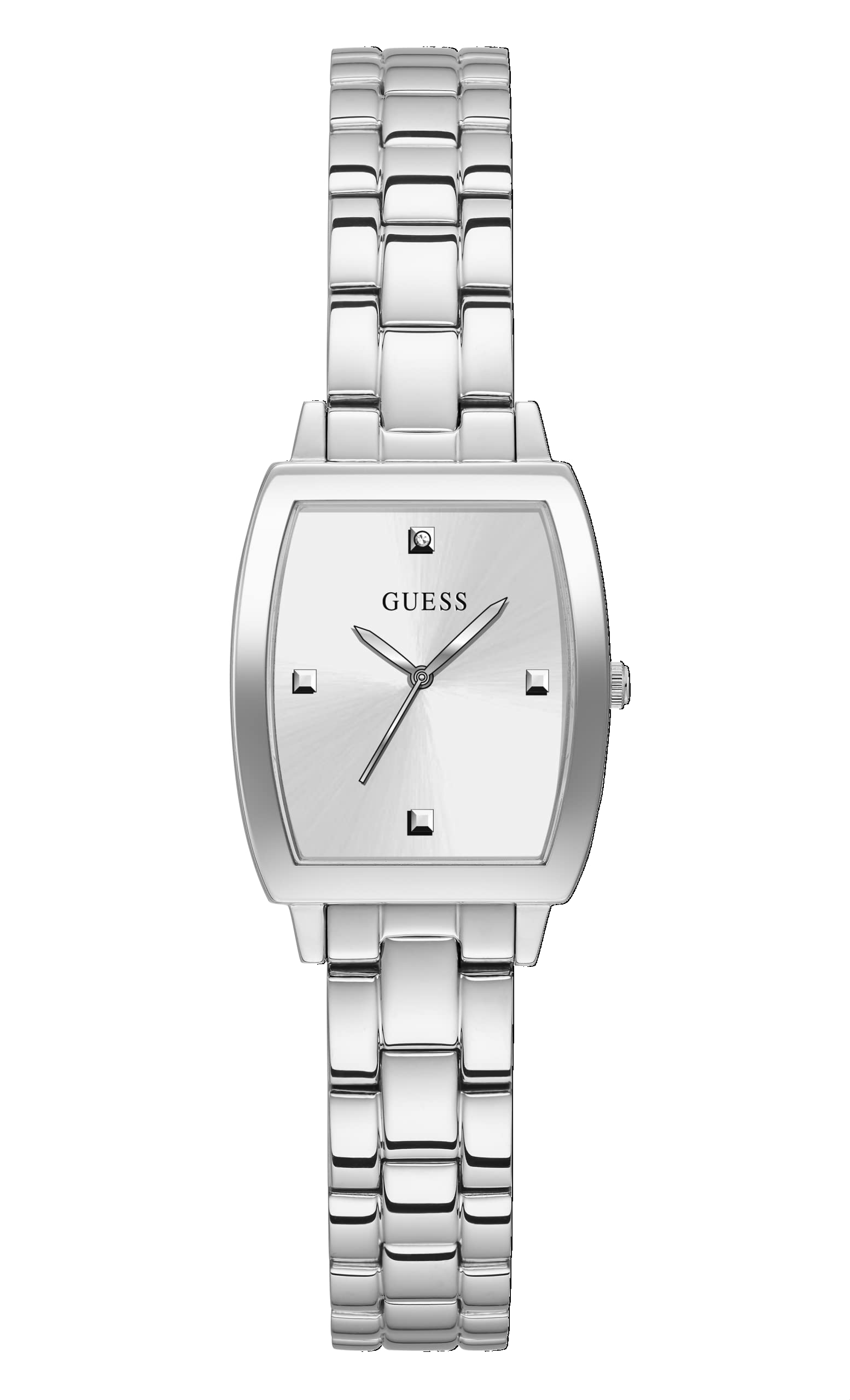 Foto 2 pulgar | Vestido Guess Tonneau Diamond Para Mujer, 24 Mm, Tono Plateado - Venta Internacional.