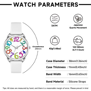 Foto 5 | Reloj Bisley Para Mujer, Blanco, Con Colorida Esfera Con Números Arábigos - Venta Internacional.