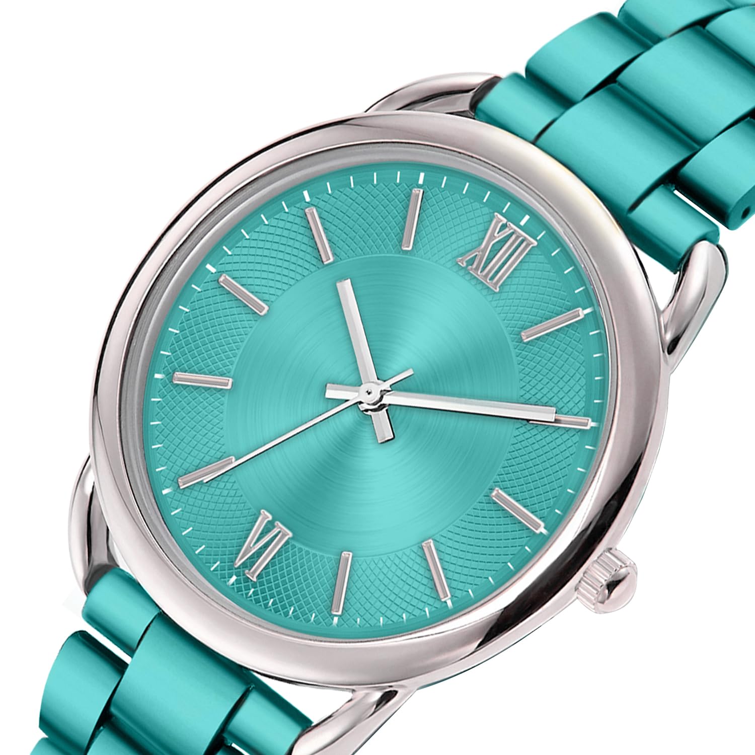 Foto 4 | Reloj Bisley, Pulsera De Metal Verde Para Mujer, Esfera Romana, 36 Mm - Venta Internacional.