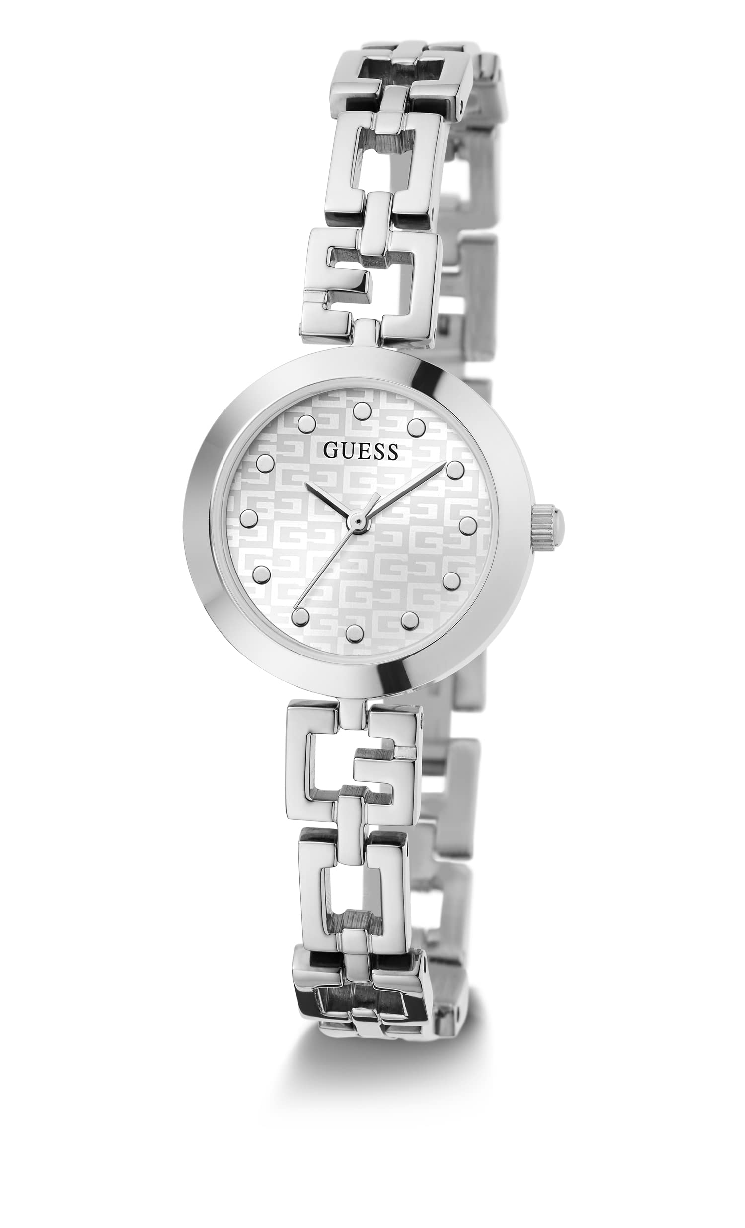 Foto 6 pulgar | Reloj Guess G-link Para Mujer, Carcasa Plateada De 26 Mm, Resistente Al Agua - Venta Internacional.