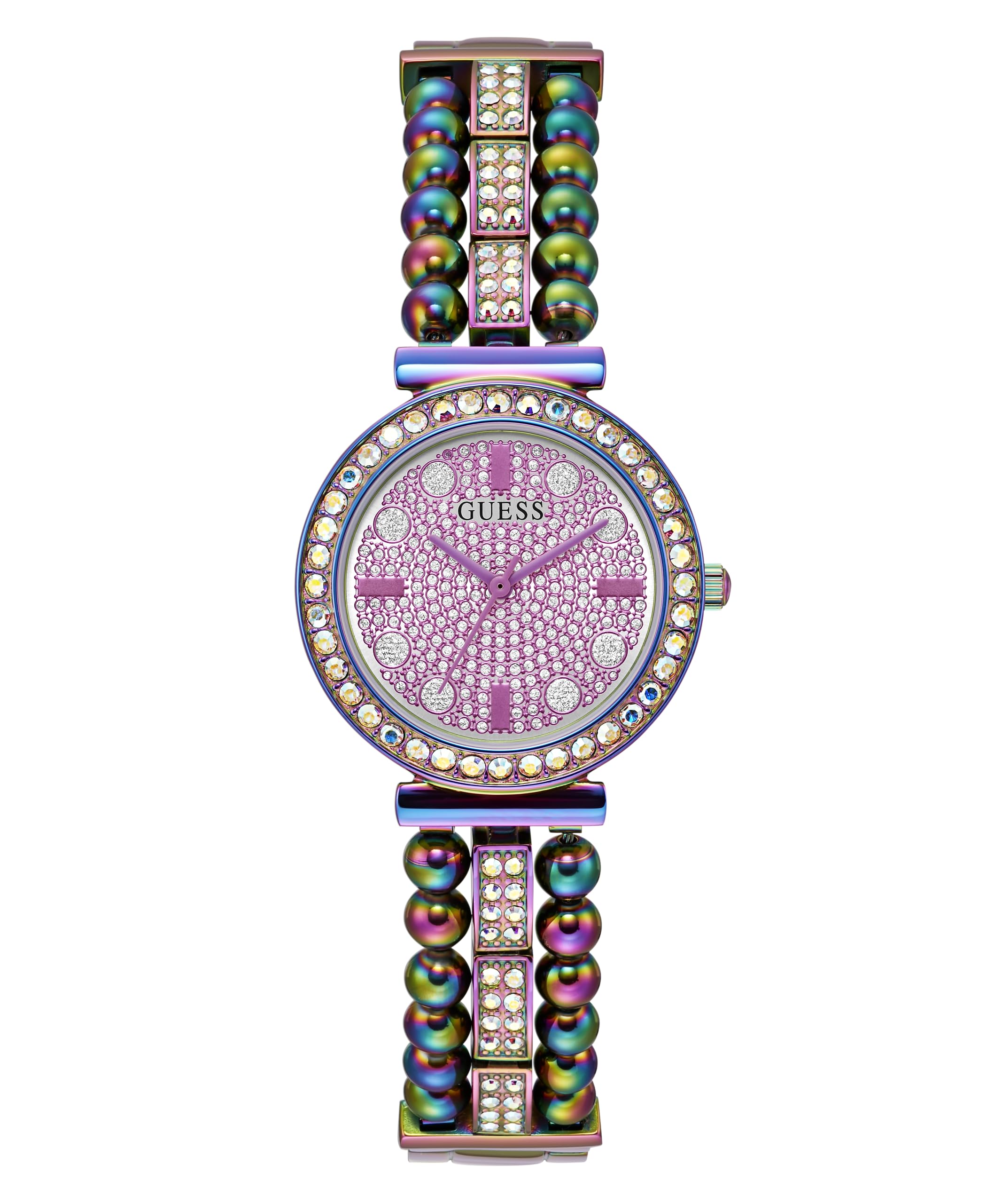 Reloj Guess G-link Iridiscente Para Mujer, Esfera Plateada, Caja De 30 Mm - Venta Internacional.