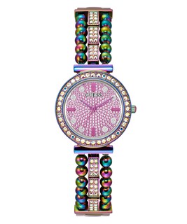 Foto 1 | Reloj Guess G-link Iridiscente Para Mujer, Esfera Plateada, Caja De 30 Mm - Venta Internacional.