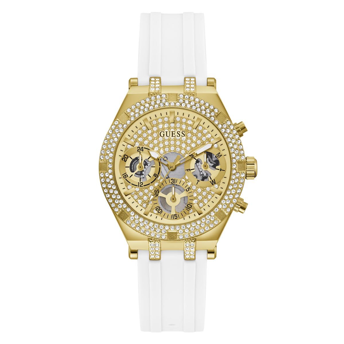 Foto 2 pulgar | Reloj Deportivo Para Mujer Guess, Cristal Cortado, 38 Mm, Tono Dorado - Venta Internacional.