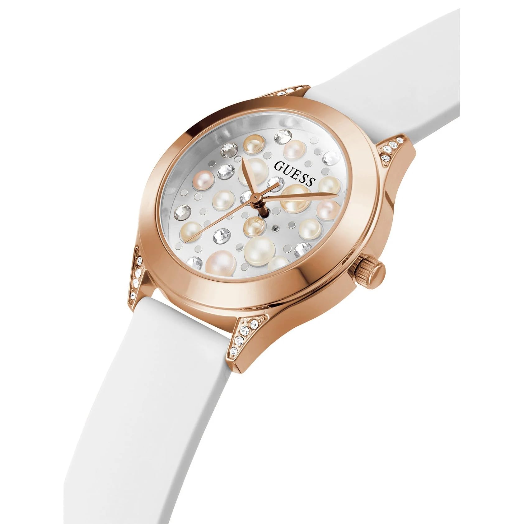 Foto 4 pulgar | Reloj Guess Trend Crystal Para Mujer Con Funda De 36 Mm Y Correa De Silicona - Venta Internacional.