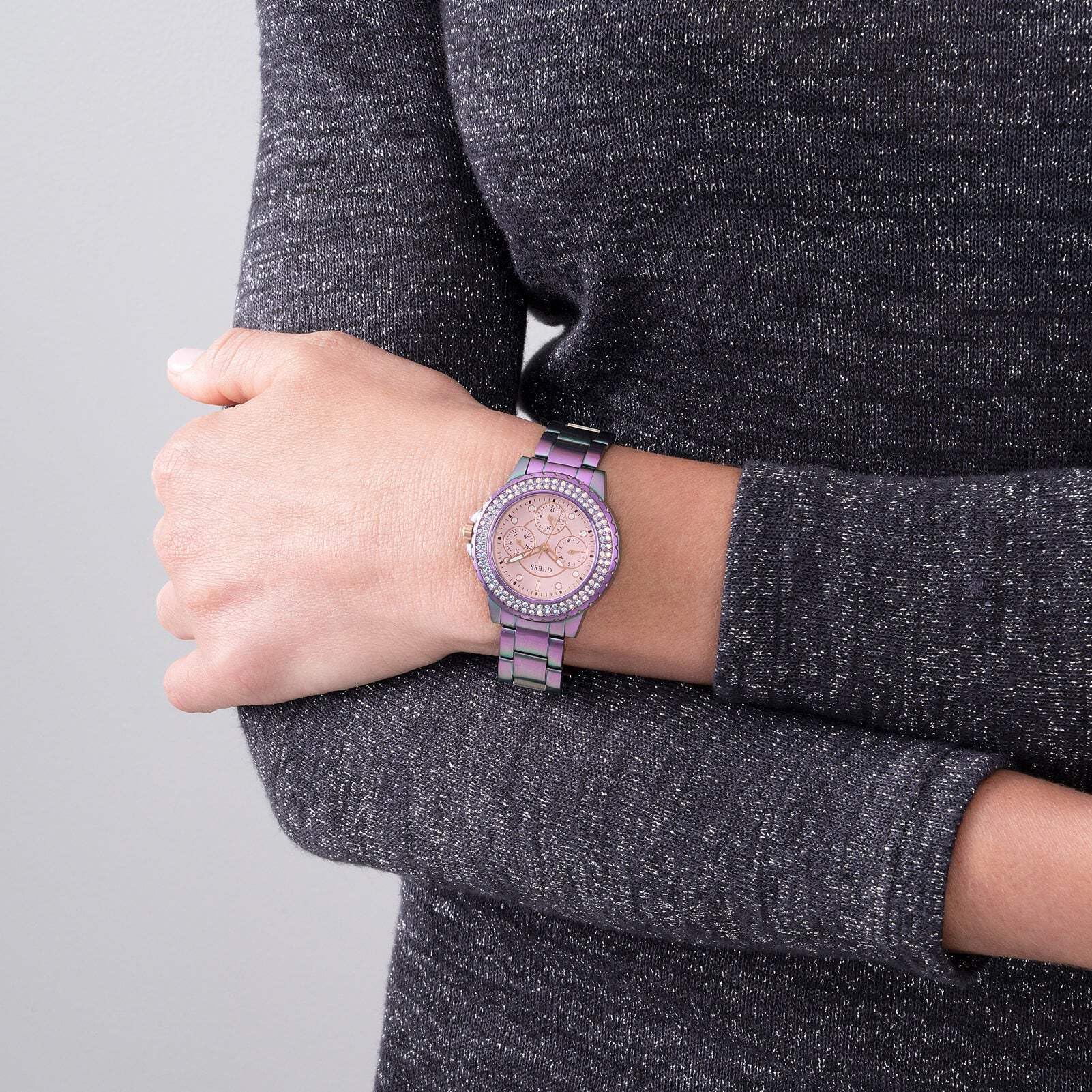 Foto 7 pulgar | Reloj Deportivo Multifunción De Cristal Guess Para Mujer, 36 Mm, Color Morado - Venta Internacional.