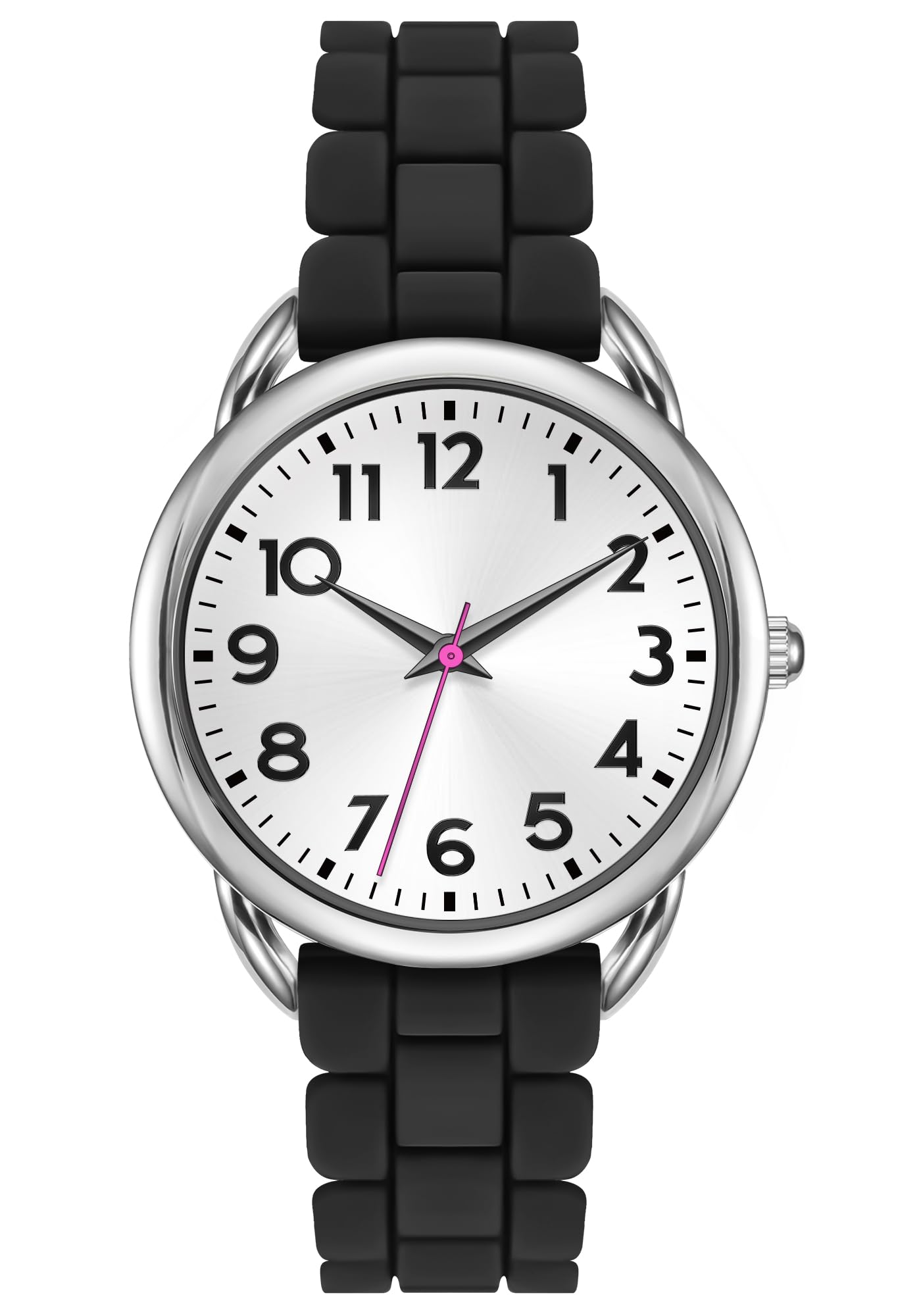 Foto 2 pulgar | Reloj Bisley Para Mujer Con Correa De Silicona Negra Y Funda De 35 Mm - Venta Internacional.