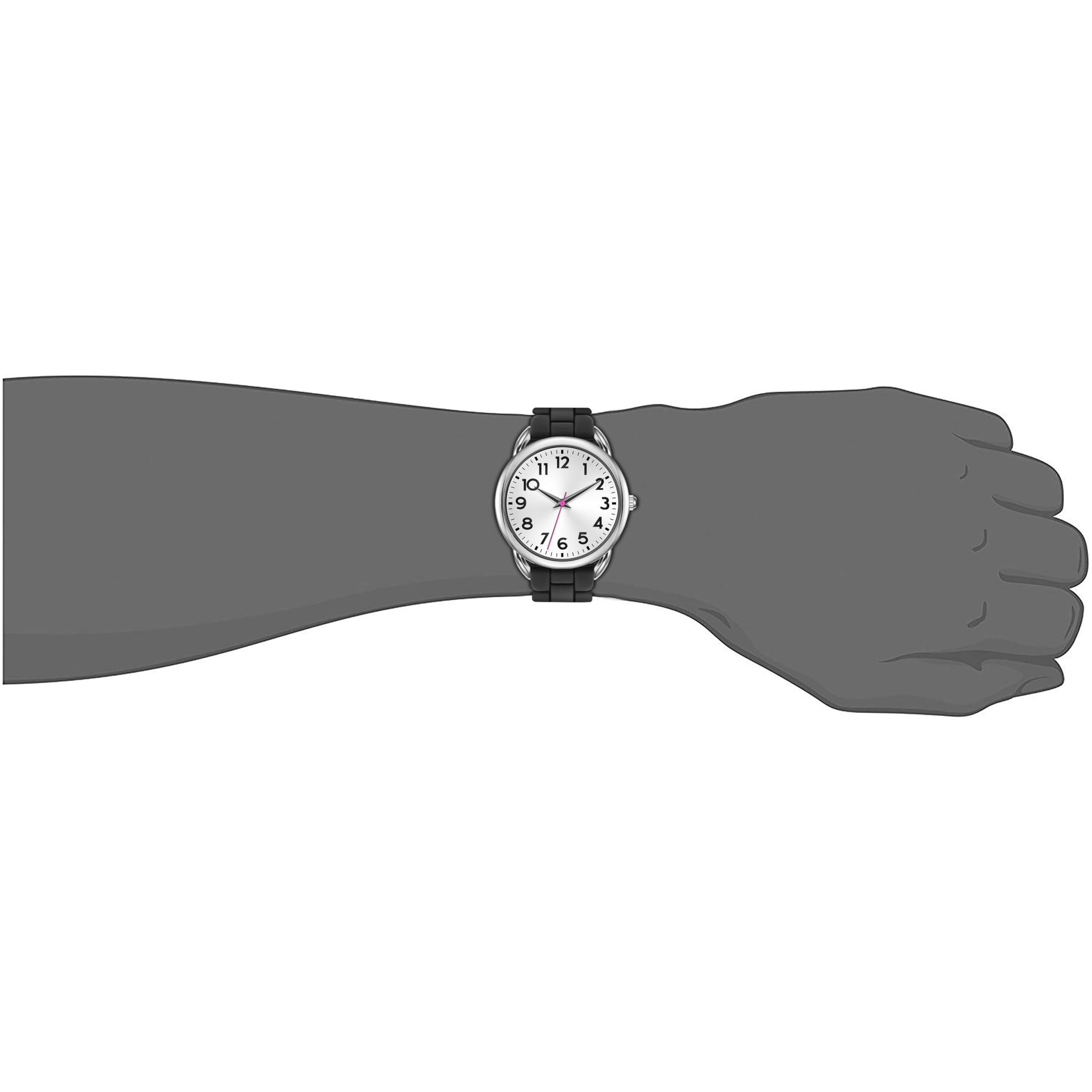 Foto 7 pulgar | Reloj Bisley Para Mujer Con Correa De Silicona Negra Y Funda De 35 Mm - Venta Internacional.