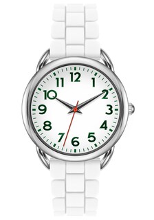 Foto 1 | Reloj Bisley Para Mujer Con Correa De Silicona Blanca Y Funda De 35 Mm - Venta Internacional.