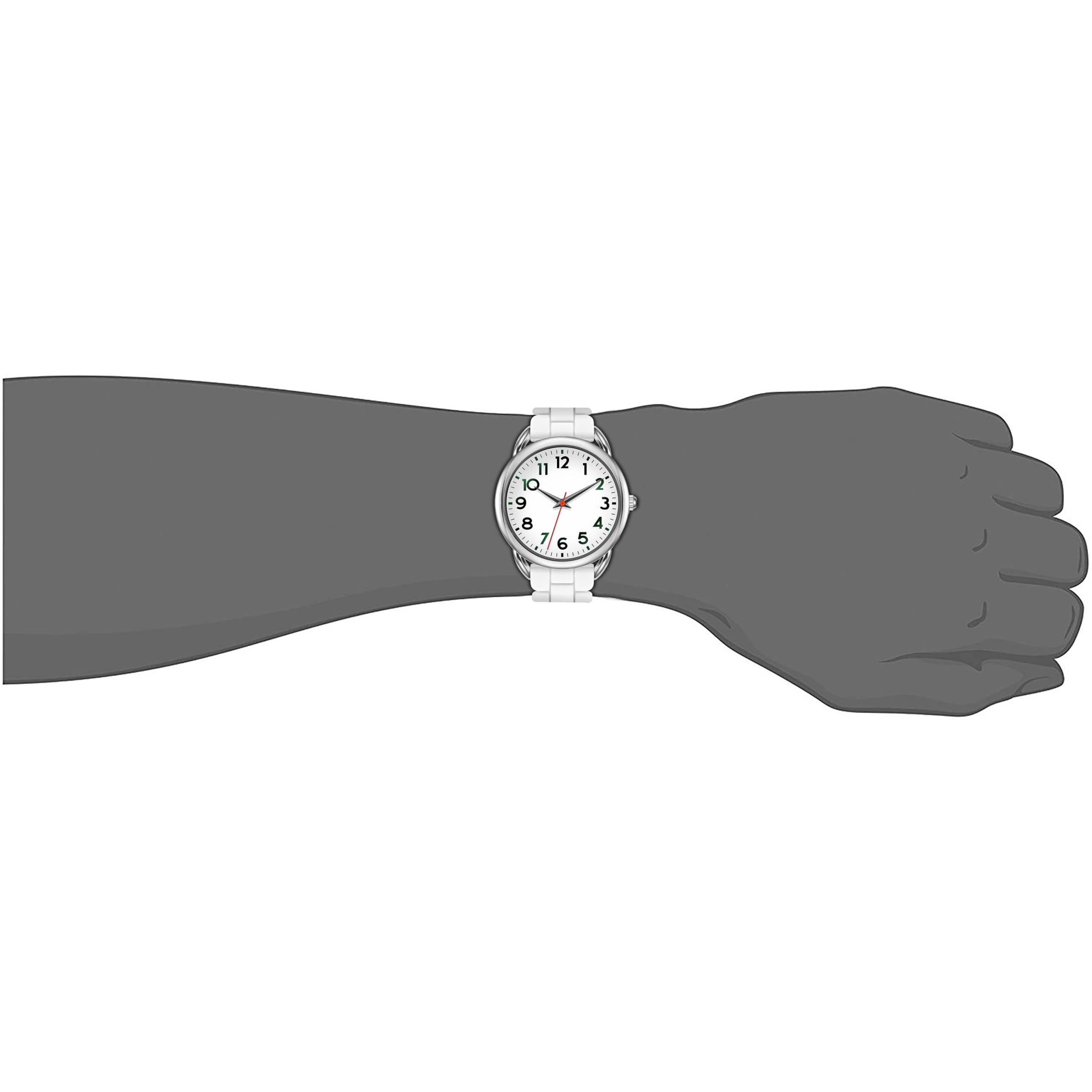 Foto 7 pulgar | Reloj Bisley Para Mujer Con Correa De Silicona Blanca Y Funda De 35 Mm - Venta Internacional.