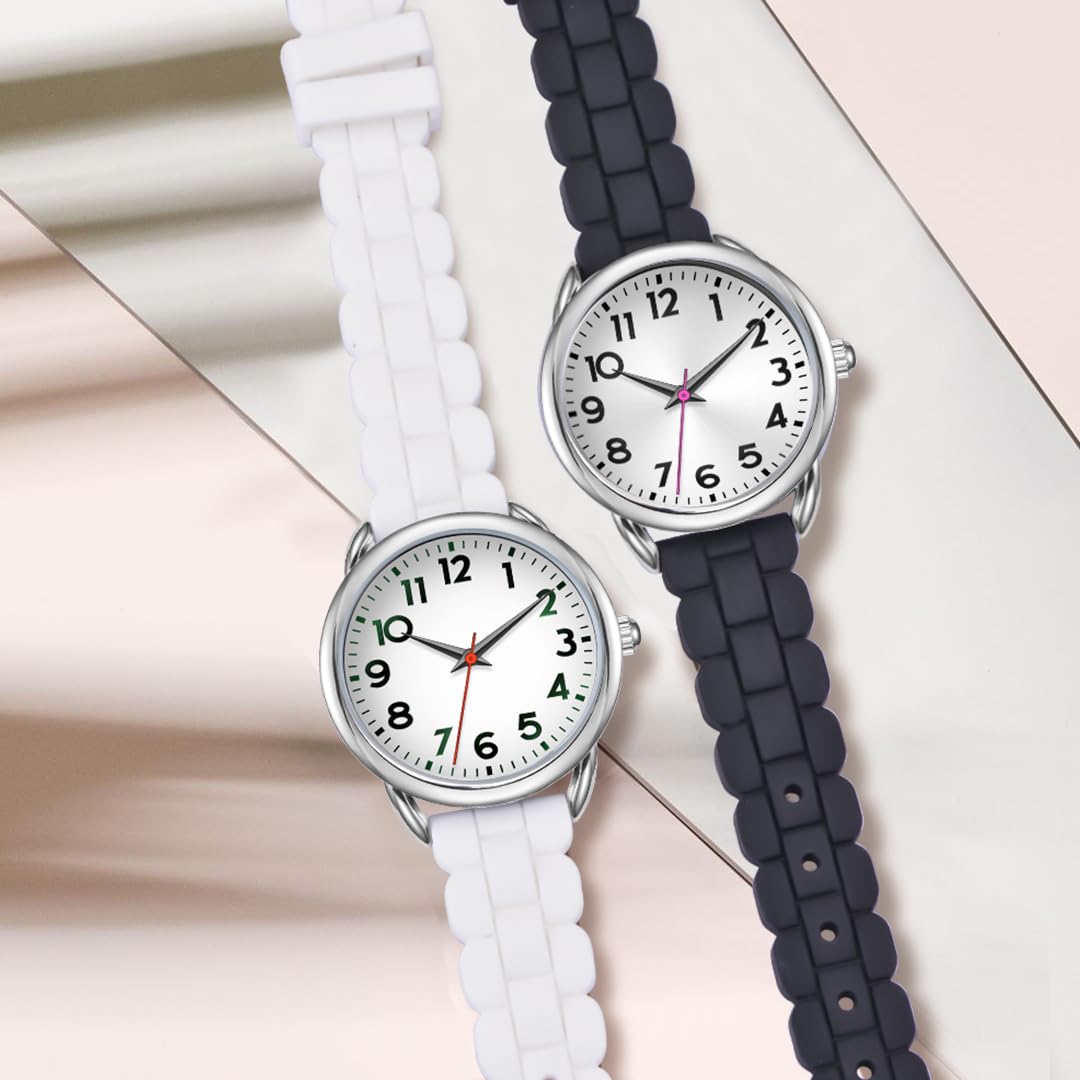 Foto 7 | Reloj Bisley Para Mujer Con Correa De Silicona Blanca Y Funda De 35 Mm - Venta Internacional.