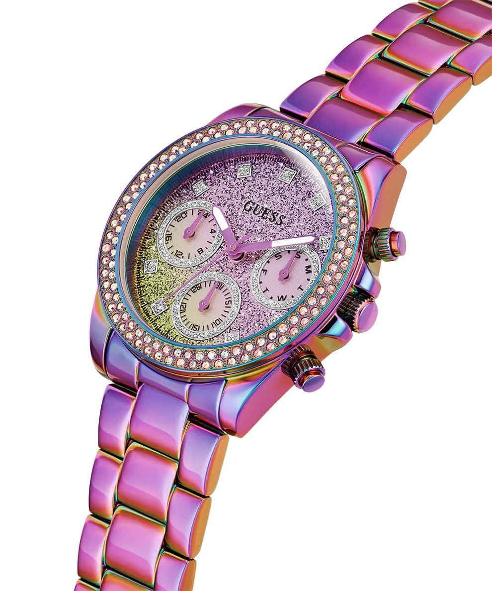 Foto 3 pulgar | Reloj Guess, Pulsera Iridiscente Para Mujer, Caja De Acero Inoxidable De 38 Mm - Venta Internacional.