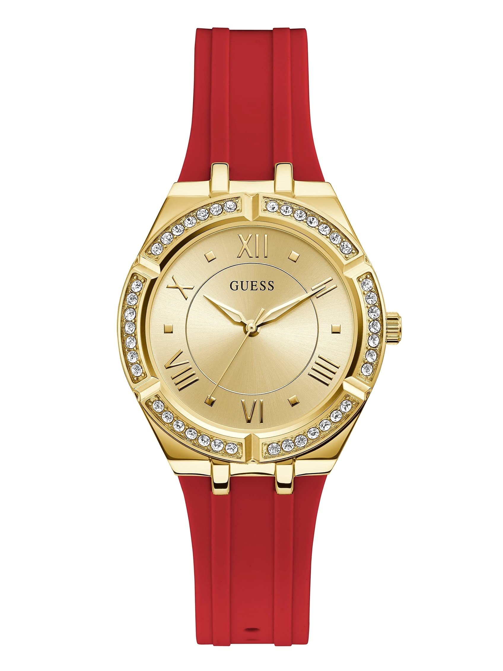 Foto 2 pulgar | Correa De Silicona Con Detalles De Cristal Watch Guess Para Mujer - Venta Internacional.