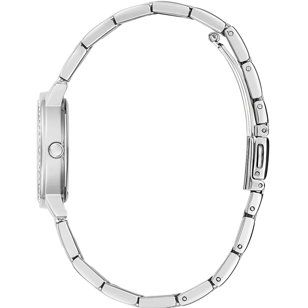 Foto 3 pulgar | Funda De Pulsera Para Mujer Watch Guess, 28 Mm, Tono Plateado, Esfera Blanca - Venta Internacional.