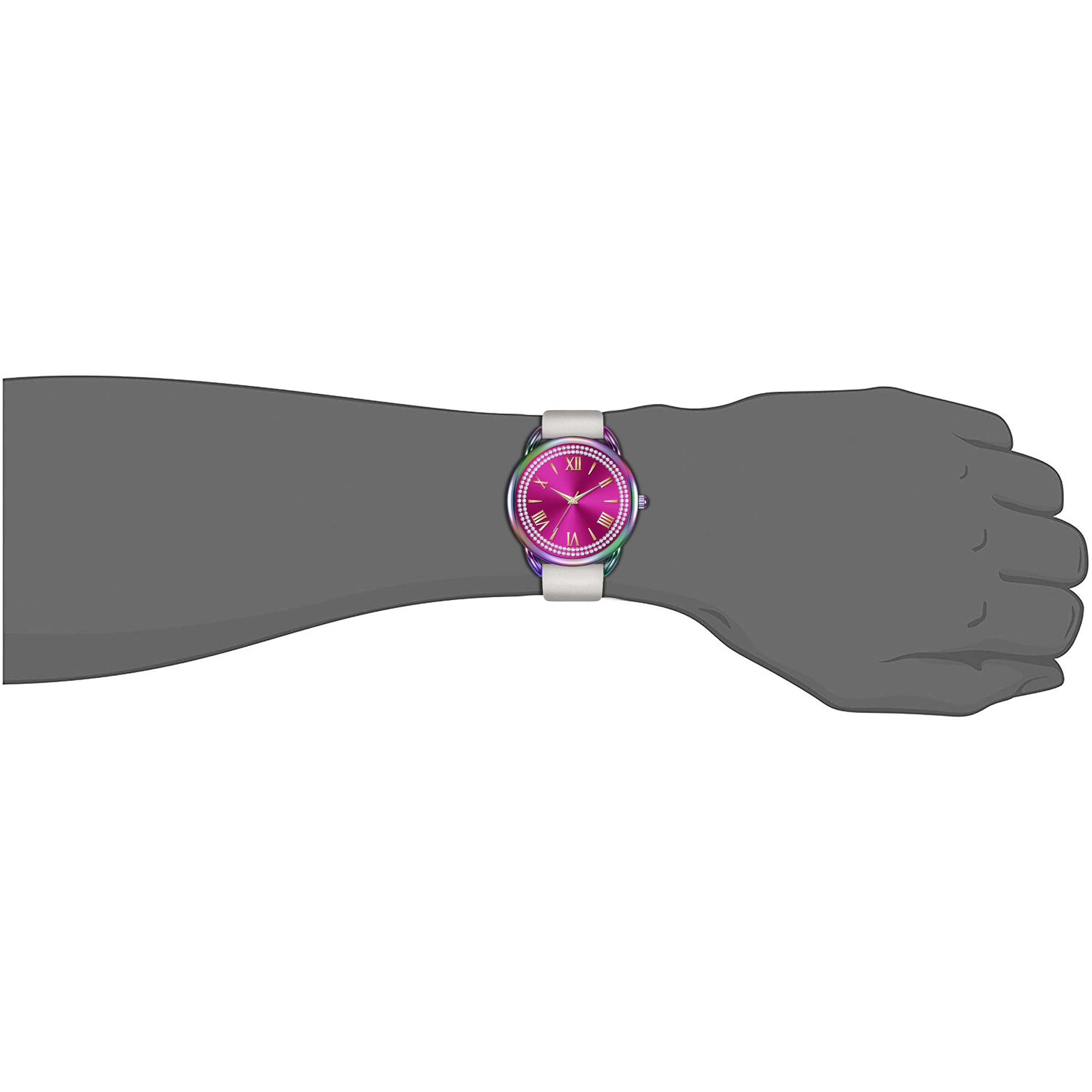 Foto 7 pulgar | Reloj Bisley Rainbow Analog Para Mujer Con Correa De Piel Blanca - Venta Internacional.