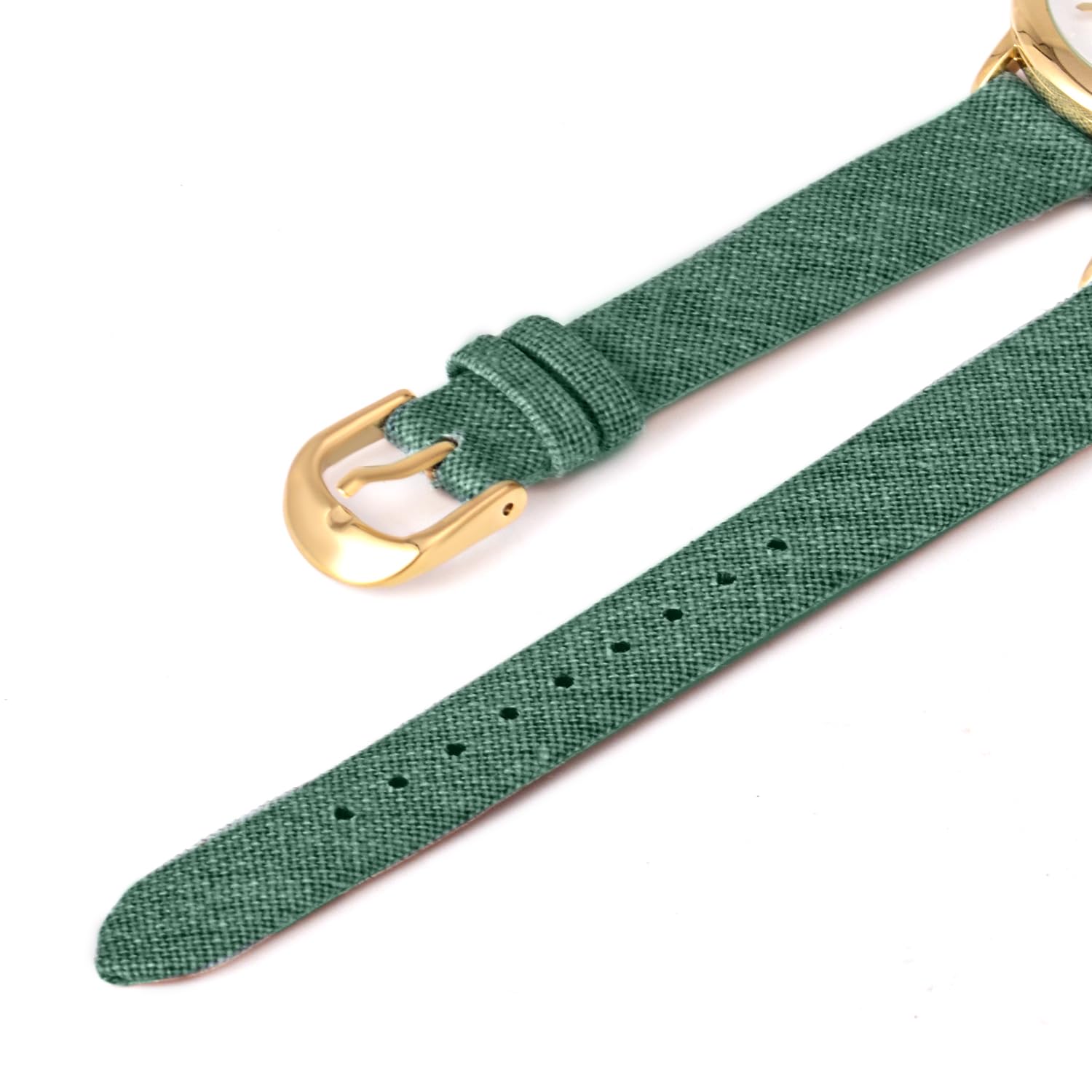 Foto 5 pulgar | Reloj Bisley Para Mujer Dorado Con Correa De Piel Verde Y Caja De 32 Mm - Venta Internacional.