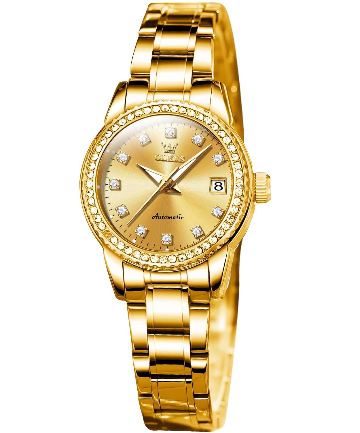Reloj Olevs Mecánico Automático Luminoso Para Mujer Con Diamante - Venta Internacional. $3,240