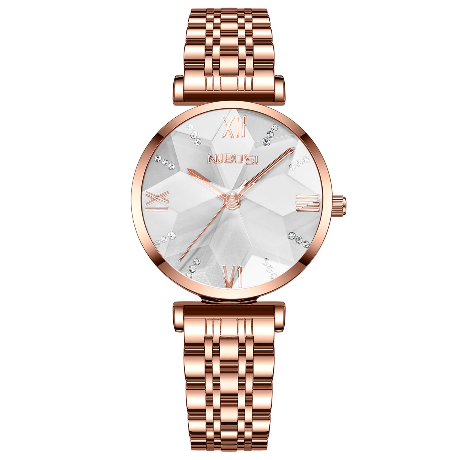 Reloj Analógico Nibosi Para Mujer Con Esfera Verde Cuadrada Y Acero Inoxidable - Venta Internacional.