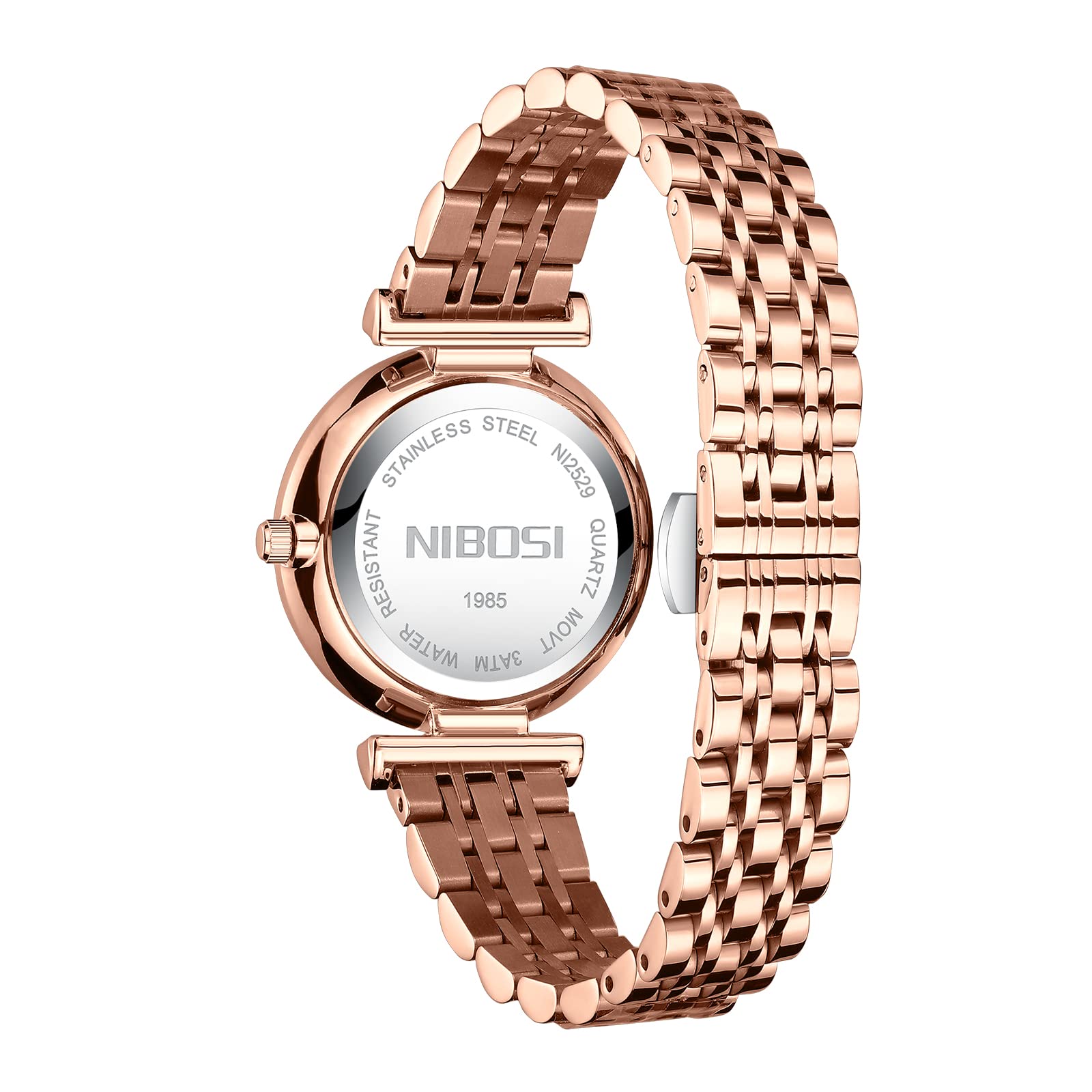 Foto 4 pulgar | Reloj Analógico Nibosi Para Mujer Con Esfera Verde Cuadrada Y Acero Inoxidable - Venta Internacional.