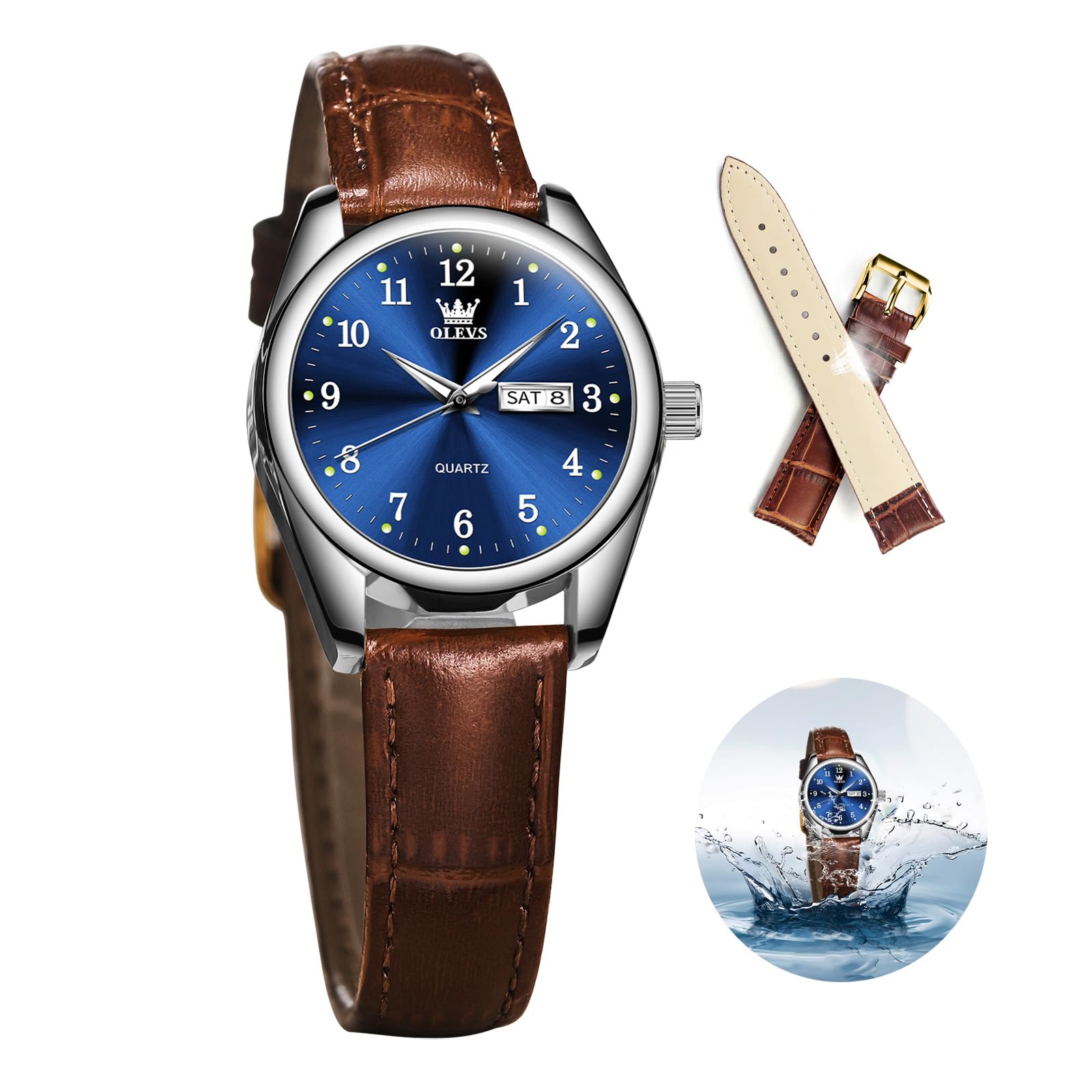 Reloj Olevs Classic Leather Para Mujer Impermeable Marrón - Venta Internacional.