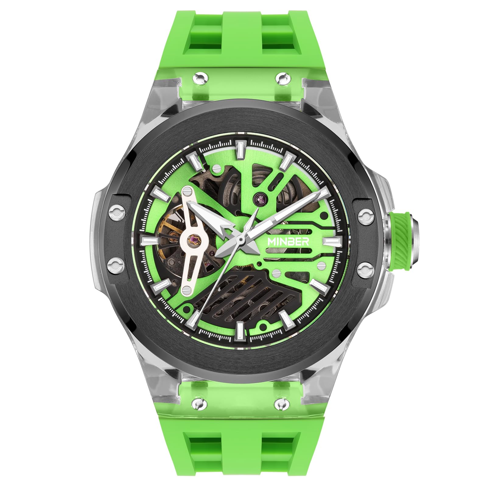 Foto 2 pulgar | Reloj Minber Skeleton Automático Con Esfera De 46 Mm, 3 Atm, Impermeable Para Hombre - Venta Internacional.