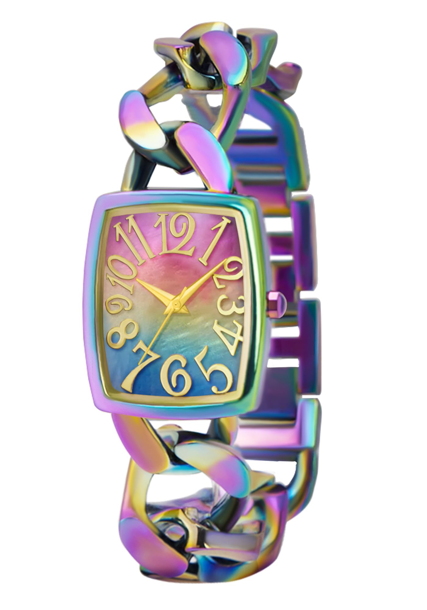 Foto 2 pulgar | Reloj Bisley Rainbow Chain Brazalete Rectangular De 26 X 32,5 Mm - Venta Internacional.