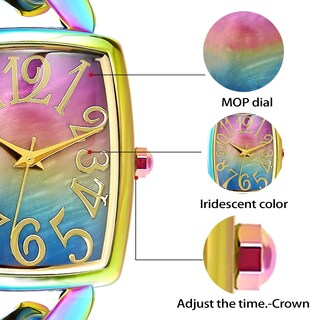Foto 3 | Reloj Bisley Rainbow Chain Brazalete Rectangular De 26 X 32,5 Mm - Venta Internacional.