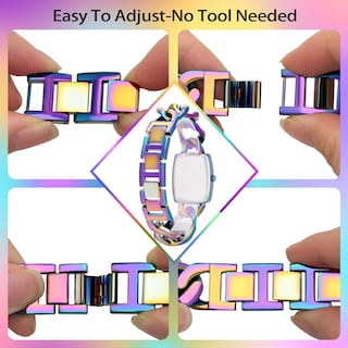 Foto 4 | Reloj Bisley Rainbow Chain Brazalete Rectangular De 26 X 32,5 Mm - Venta Internacional.