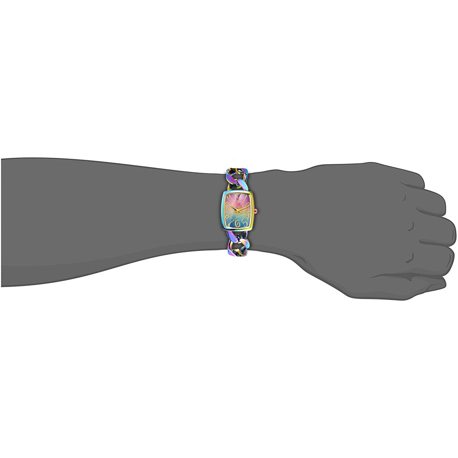 Foto 8 pulgar | Reloj Bisley Rainbow Chain Brazalete Rectangular De 26 X 32,5 Mm - Venta Internacional.