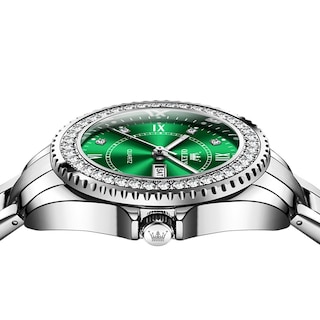 Foto 7 | Reloj OLEVS Verde de Lujo Impermeable y de Acero Inoxidable para Mujer - Venta Internacional